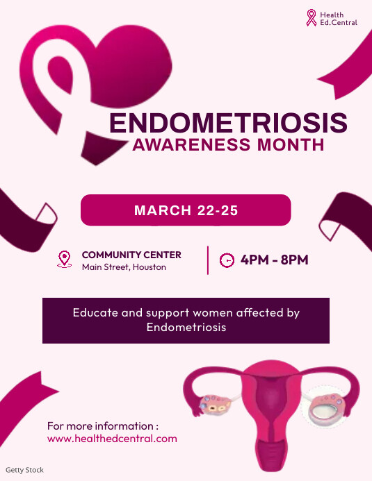 Endometriosis Awareness Month Women Design Template | PosterMyWall