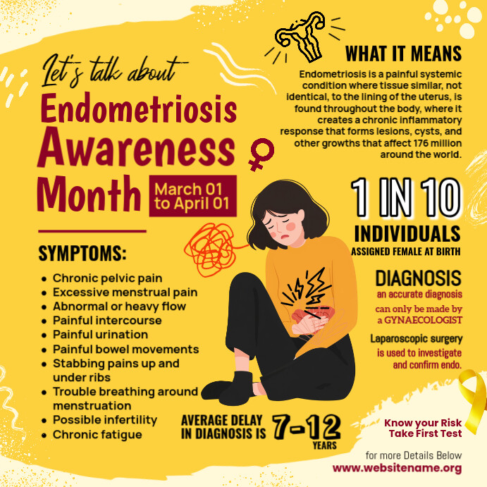 Endometriosis Awareness Post Template | PosterMyWall