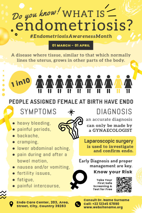 Modèle Endometriosis Awareness Poster Template | PosterMyWall