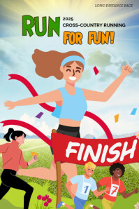Energetic Cross Country Race Poster template