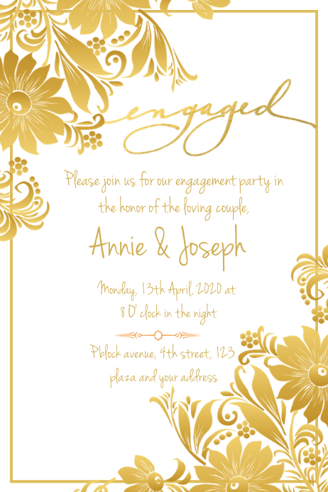 Engagment Poster Example engaged poster template | PosterMyWall