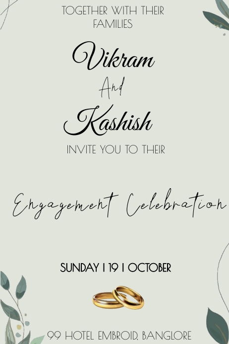 Engagment Poster Example Engagement Celebration Template | PosterMyWall