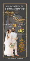 engagement ceremony card design Roll Up Banner 3' × 6' template