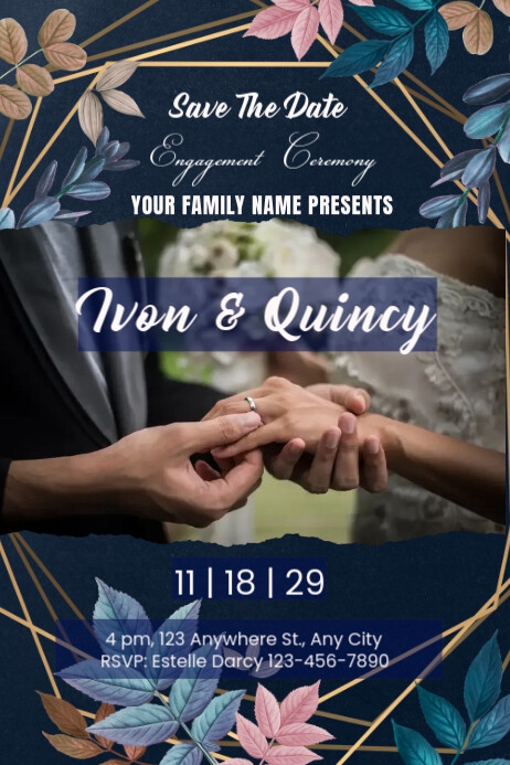 Engagment Poster Example ENGAGEMENT CEREMONY Template | PosterMyWall