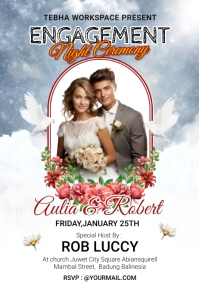 Engagment Poster Example Engagement Party Poster Template | PosterMyWall
