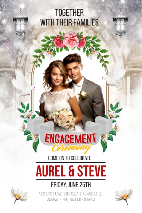 Engagment Poster Example Engagement Ceremony Flyer or Poster Template | PosterMyWall