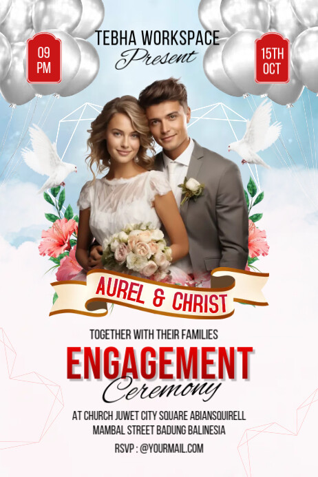 Plantilla de Engagement Ceremony Flyer or Poster | PosterMyWall