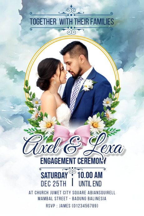 Engagment Poster Example Engagement Ceremony Flyer or Poster Template | PosterMyWall