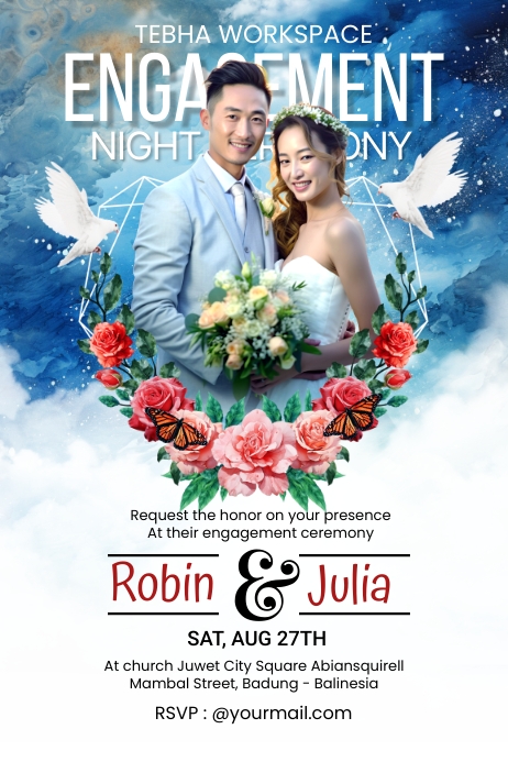 Engagment Poster Example Engagement Ceremony Flyer or Poster Template | PosterMyWall