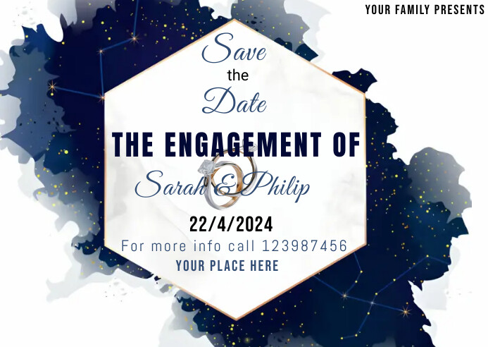 Engagment Poster Example engagement ceremony poster design Template | PosterMyWall