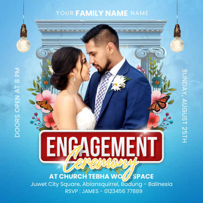 Copy of Engagement Ceremony Social Media Post Templat | PosterMyWall