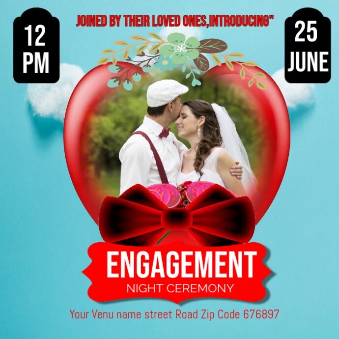 Engagement Ceremony Square Flyer or Poster Template | PosterMyWall