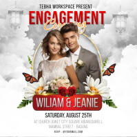 Engagement Ceremony Square Flyer or Poster template