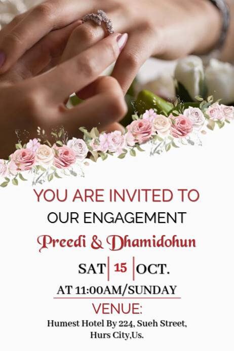 Engagement invitation card Templat | PosterMyWall