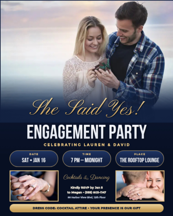 Engagement Party Celebration Invitation Template | PosterMyWall
