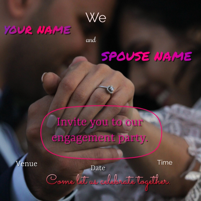 Engagement party Message Instagram template