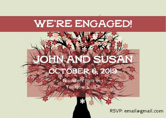 Engagement Party Invitation Briefkaart template