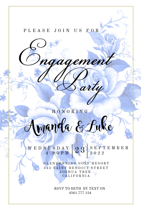 Engagment Poster Example ENGAGEMENT POSTER Template | PosterMyWall