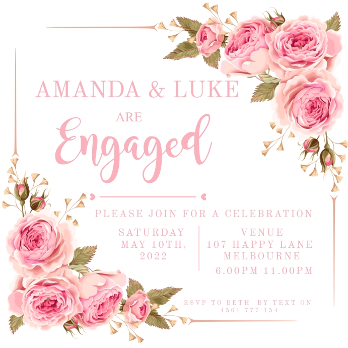 Engagment Poster Example ENGAGEMENT POSTER Template | PosterMyWall