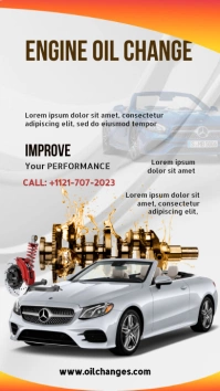Engine Oil change services Poster Digital Display (9:16) template
