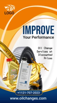 Engine Oil change services Poster Digital Display (9:16) template