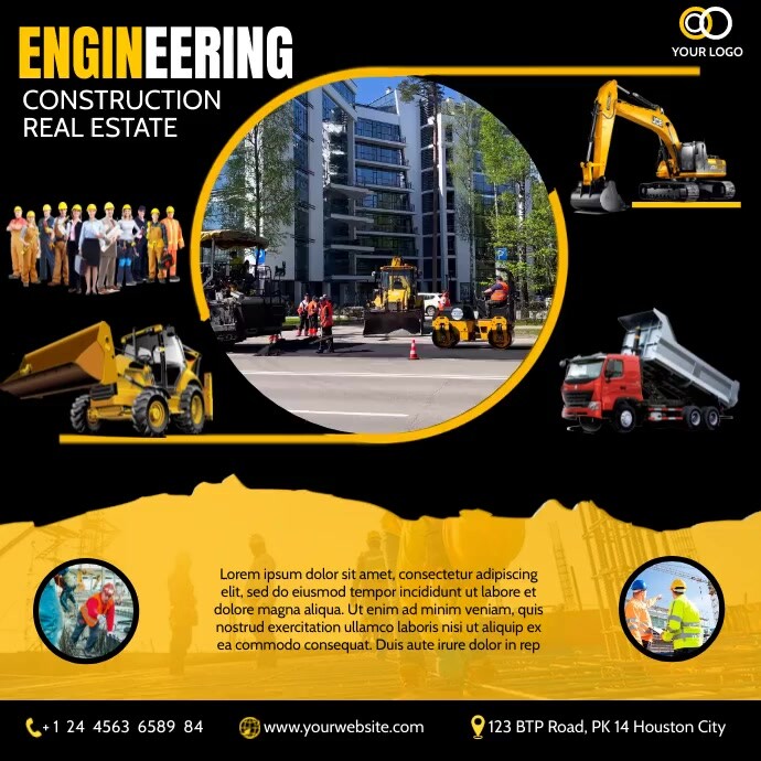 Engineering and building agency poster Template | PosterMyWall