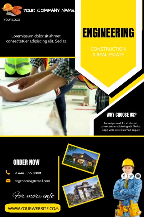 engineering and construction service poster Template | PosterMyWall
