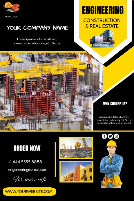 engineering and construction service poster Template | PosterMyWall