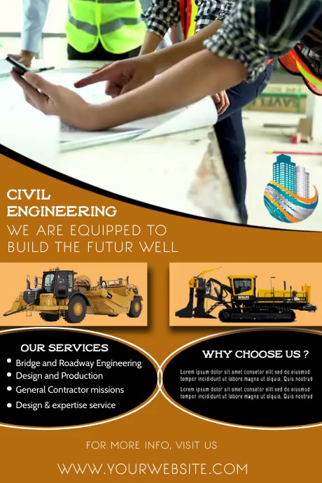 engineering and construction service template | PosterMyWall