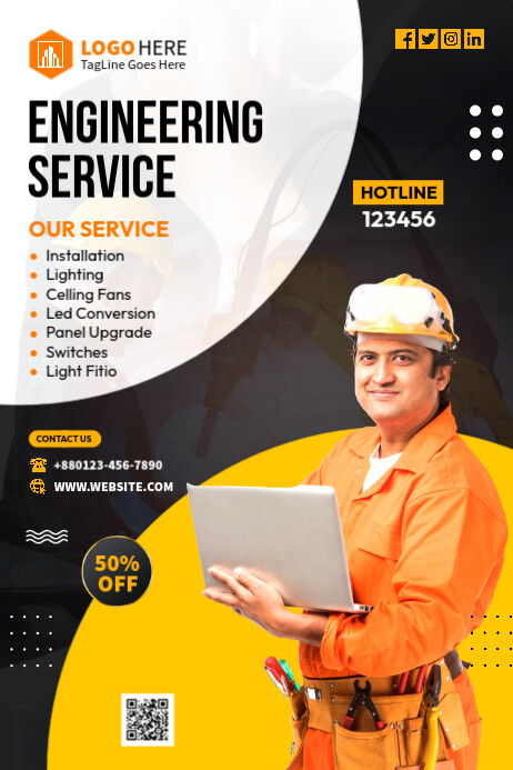Engineering Services Banner Ad Template | PosterMyWall