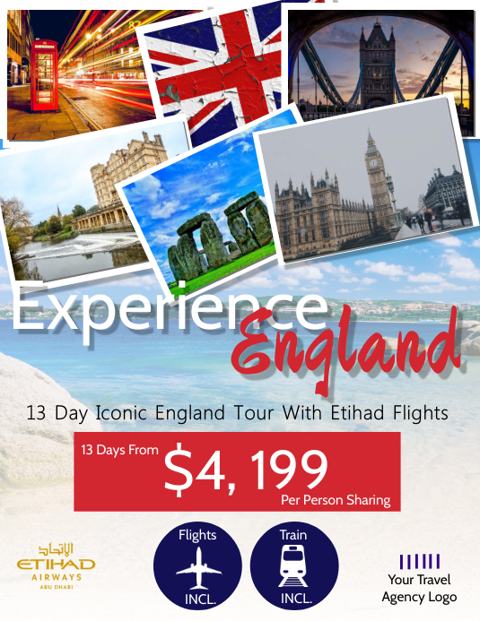 London Flyer Examples England Travel Flyer Template | PosterMyWall