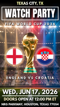 ENGLAND VS CROATIA Watch Party : FIFA World Cup 2026 Instagram Story template