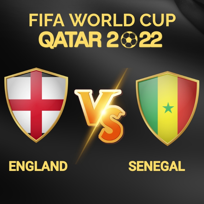 England vs Senegal Fifa World Cup Flyer Instagram Plasing template