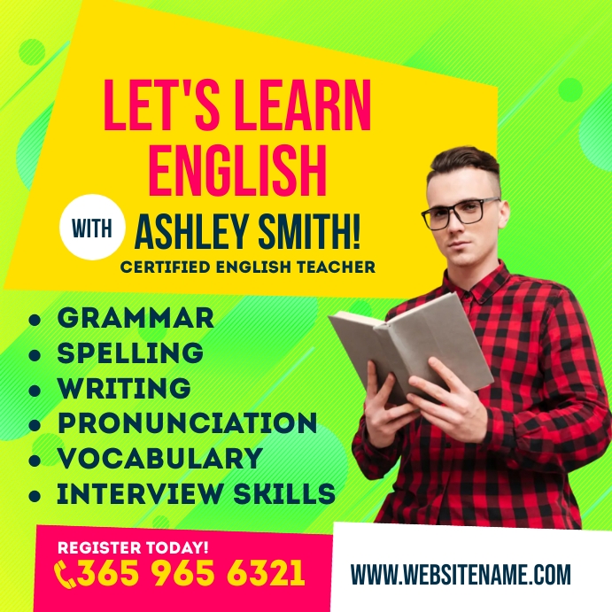 English Classes Instagram Post template