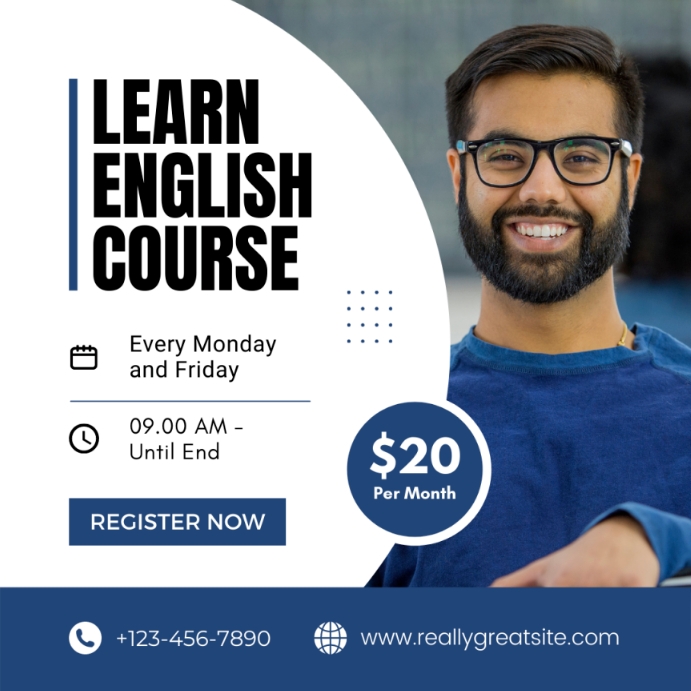 ENGLISH COURSE Template | PosterMyWall