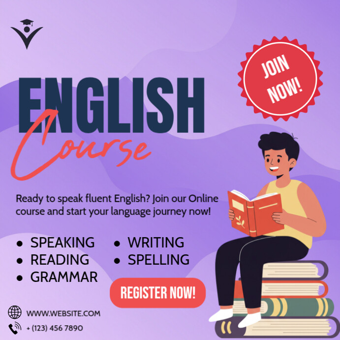 English Course Template | PosterMyWall