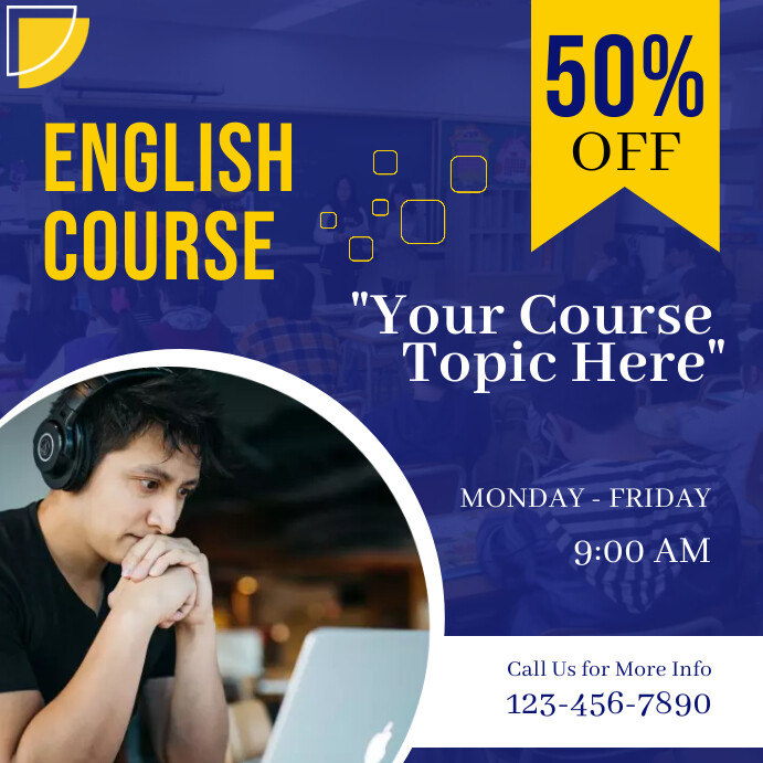 Course Blog Posts Copy of English Course instagram post | PosterMyWall