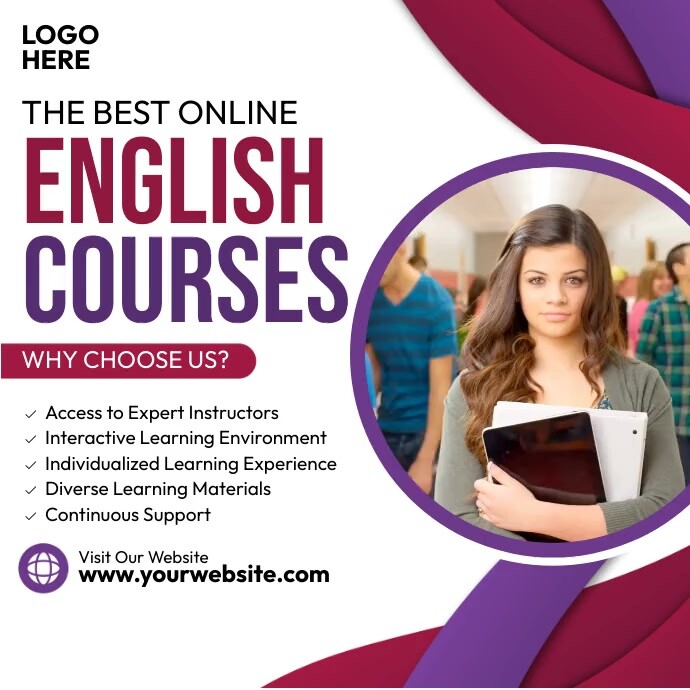 Plantilla de English Courses Ads | PosterMyWall