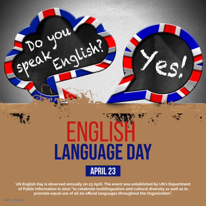Copy of English Language Day PosterMyWall Chart On English Language Day