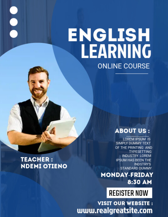 English learning online course template | PosterMyWall