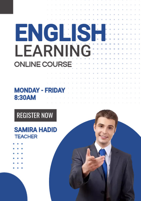 English learning online course template A4