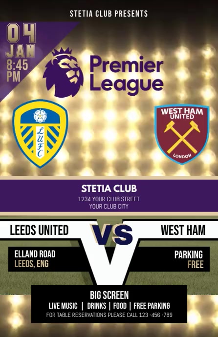 ENGLISH PREMIER LEAGUE, epl, LEEDS UNITED vs Tabloid template