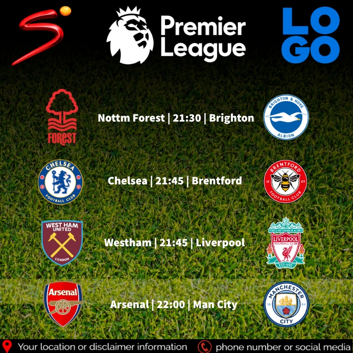 English Premier League Pos Instagram template