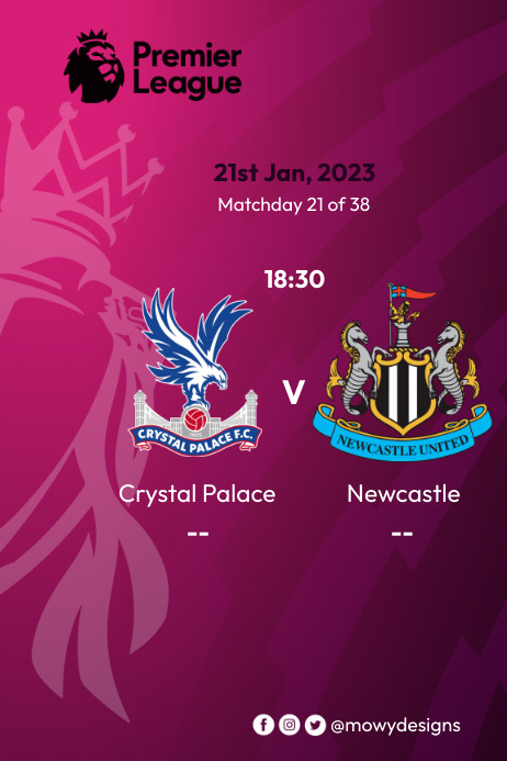 English Premier League Fixture (5) Poster template