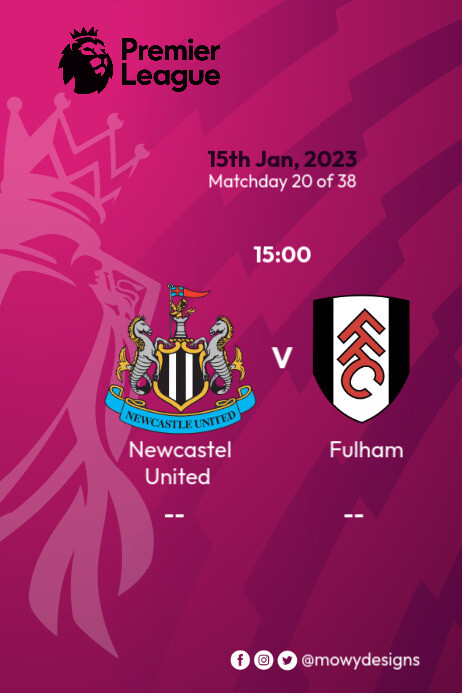 Fixture Poster English Premier League Fixture Template | PosterMyWall