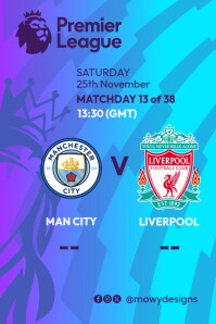 Fixture Poster English Premier League Fixtures Poster Template | PosterMyWall