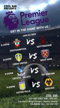 english premier league SCHEDULE, Instagram Story template