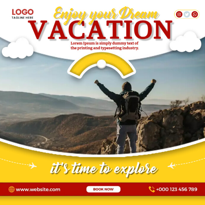 Enjoy Dream Vacation Template | PosterMyWall