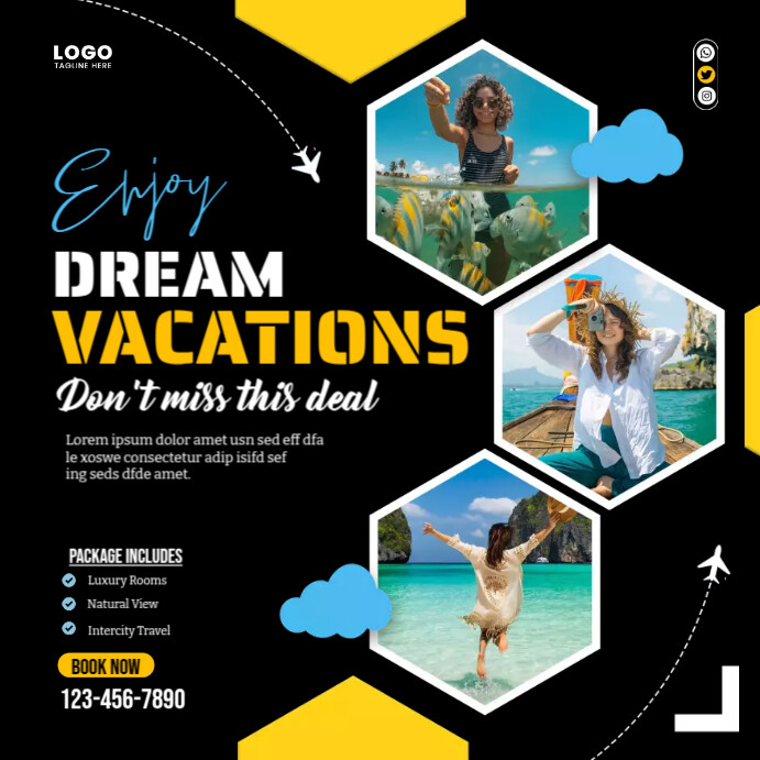 Enjoy Dream Vacation Template | PosterMyWall