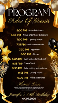 ennifer’s 11th Birthday Celebration Event Program Instagram Story template